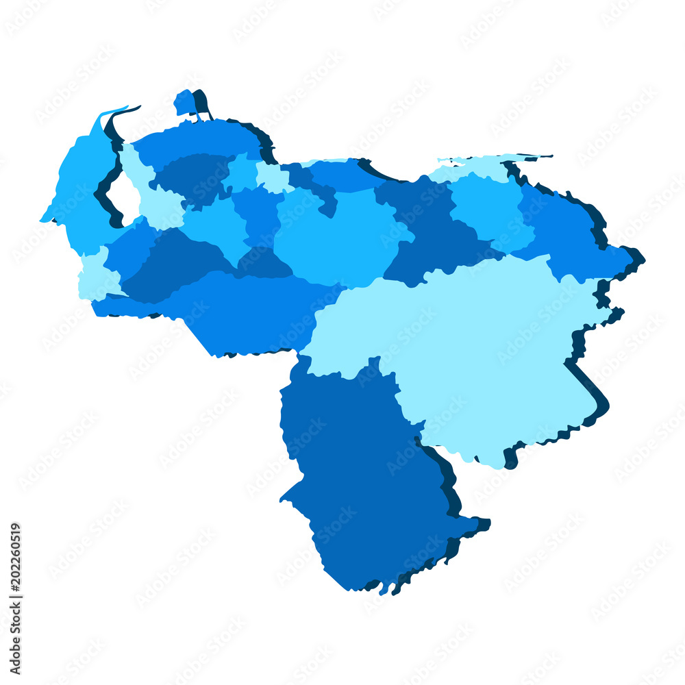 Political map of Venezuela