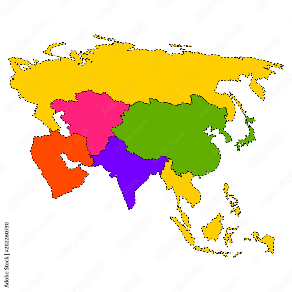 Obraz premium Political map of Asia