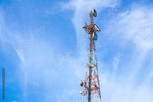 Telecommunication tower Antenna and satellite dish