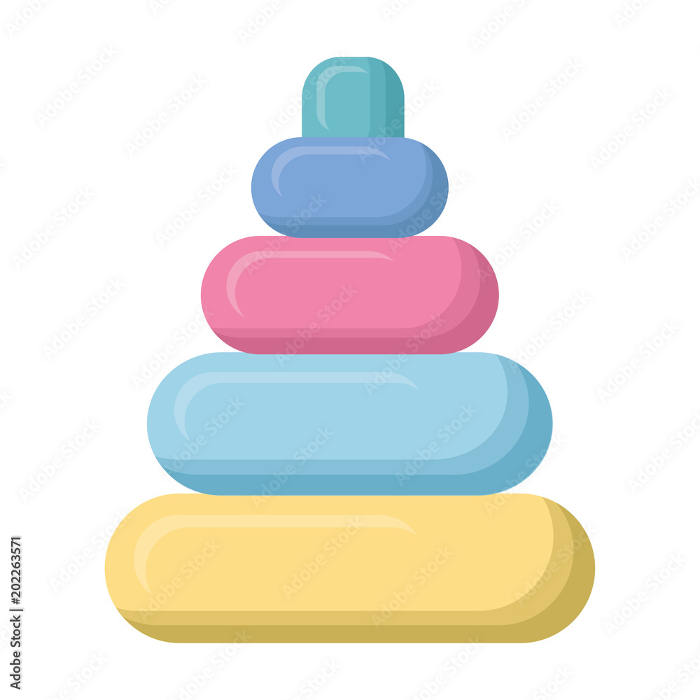 toy baby rings tower isolated icon vector illustration design toy baby rings tower isolated icon vector illustration design