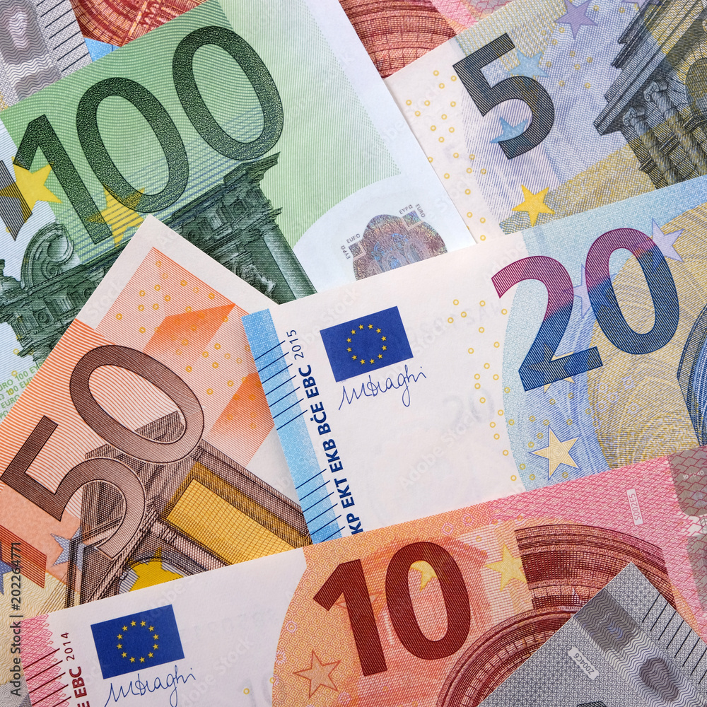 Background display of various selection different set Euro currency notes banknotes european paper money photo Background display of various selection different set Euro currency notes banknotes european paper money photo