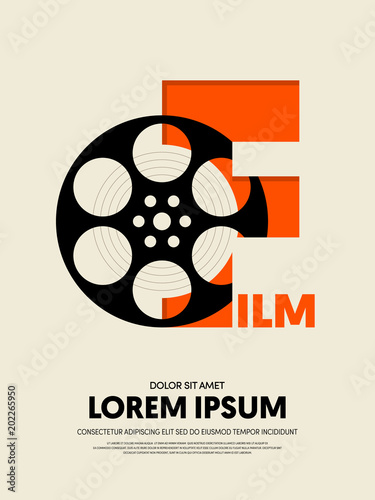 Movie and film abstract modern vintage retro poster background