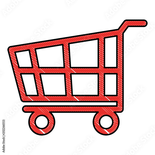 shopping cart online ordering image vector illustration drawing