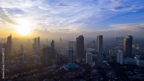 Beautiful Jakarta skyline at morning time