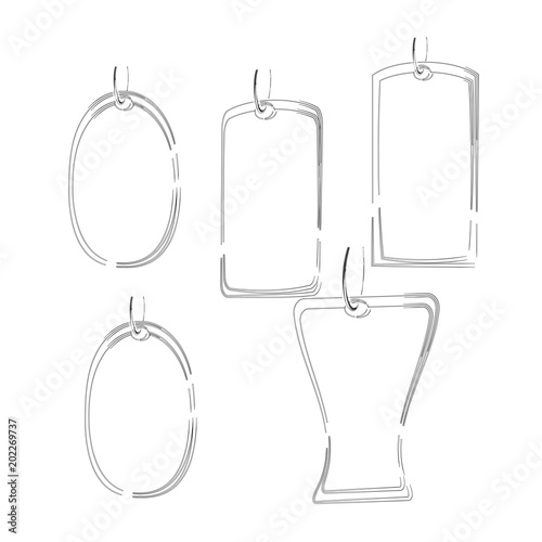 blank outline price tag label template isolated background
