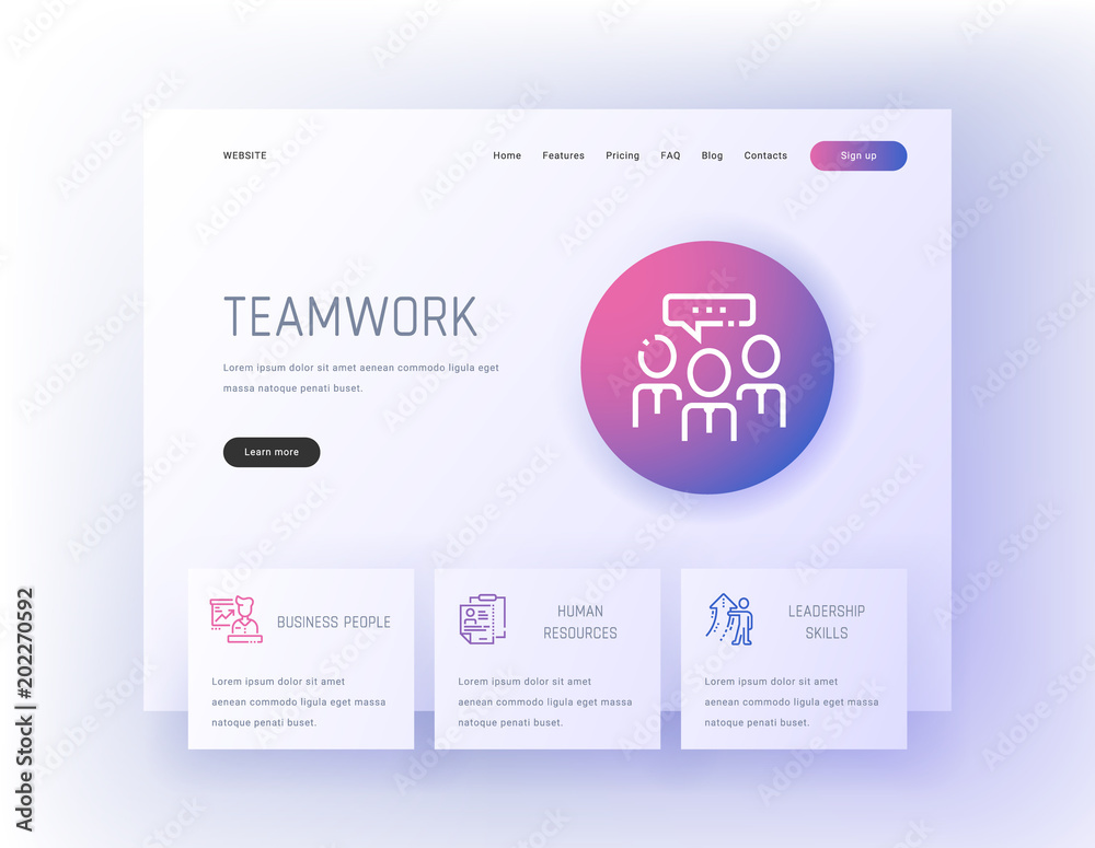 Teamwork, Business people, Human resources, Leadership skills Landing page template. Teamwork, Business people, Human resources, Leadership skills Landing page template.