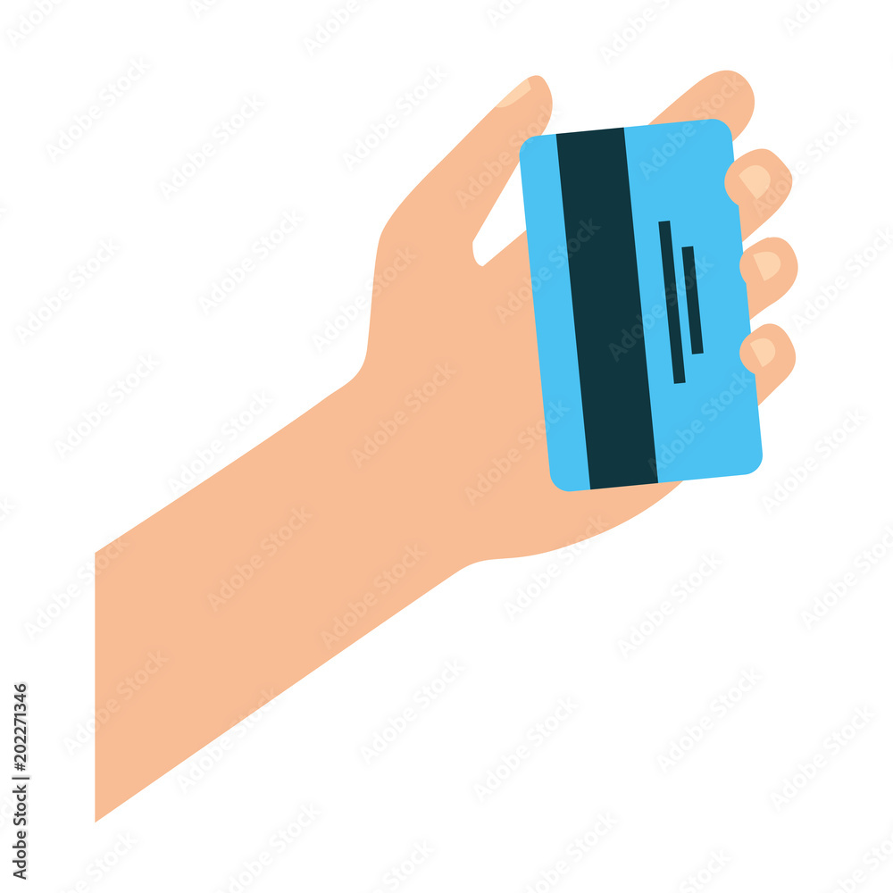 Fototapeta premium hand with credit card money icon vector illustration design