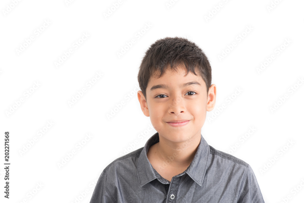 Portrait of little teenager boy mix rate with smile Portrait of little teenager boy mix rate with smile