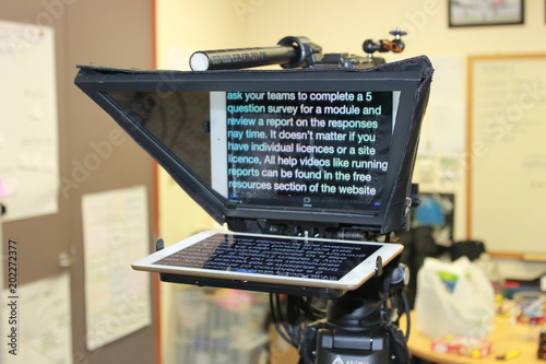 teleprompter autocue set up