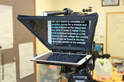 teleprompter autocue set up photo