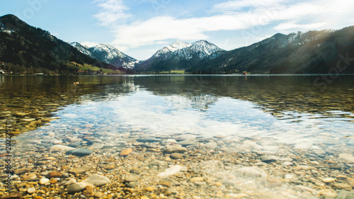 Fototapeta Naklejka Na Ścianę i Meble -  Alps resting in the lake in Bayern countryside