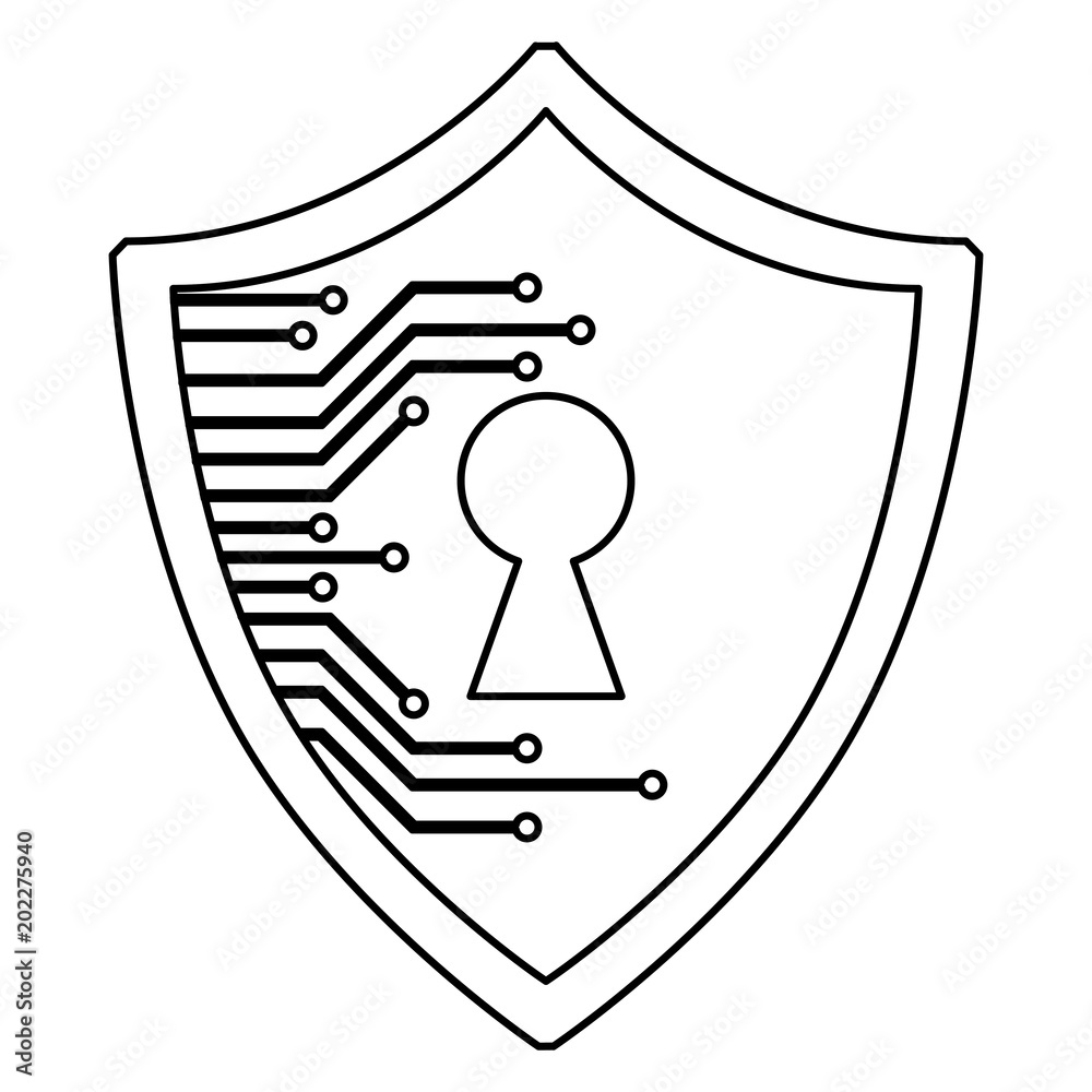 Security protection shield Royalty Free Vector Image