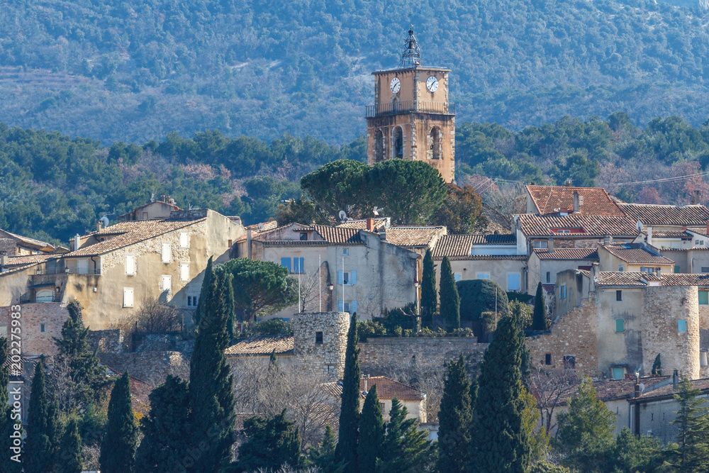 View to medieval Sablet village, Provence, France