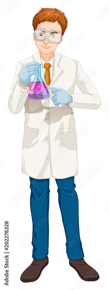 A Scientist Holding Laboratory Beaker