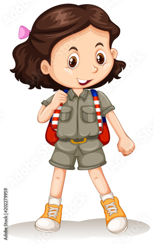 A Cute Zoo Keeper on White Background