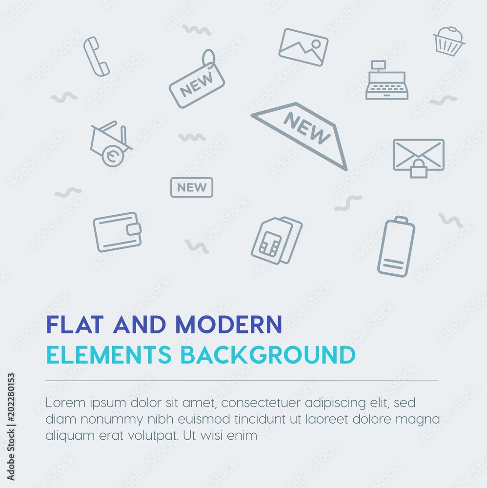 mobile, email, shopping outline vector icons and elements background concept on grey background.Multipurpose use on websites, presentations, brochures and more mobile, email, shopping outline vector icons and elements background concept on grey background.Multipurpose use on websites, presentations, brochures and more