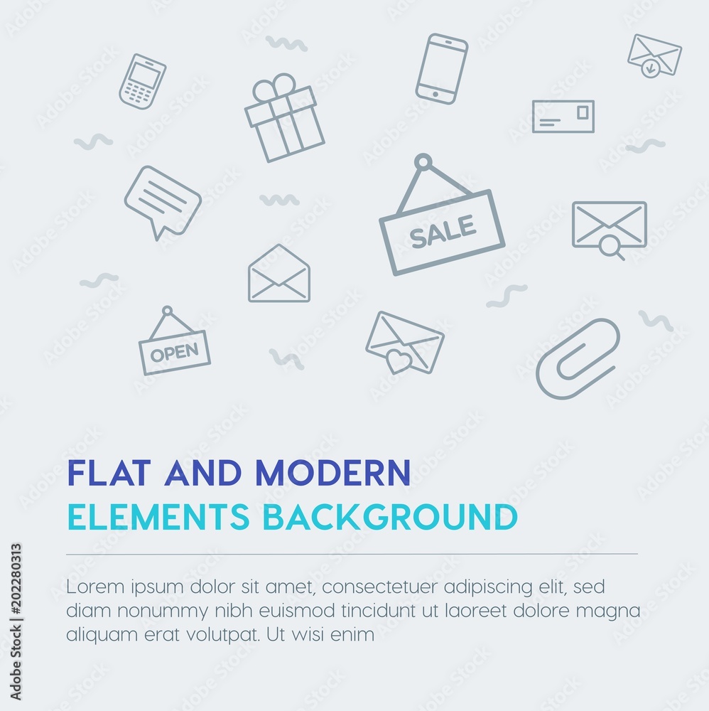 mobile, email, shopping outline vector icons and elements background concept on grey background.Multipurpose use on websites, presentations, brochures and more mobile, email, shopping outline vector icons and elements background concept on grey background.Multipurpose use on websites, presentations, brochures and more