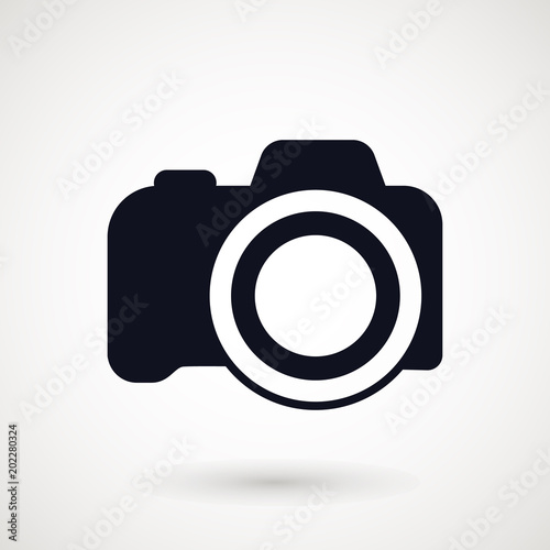 Camera icon, flat photo camera vector isolated. Modern simple snapshot photography sign. Instant Photo internet concept. Trendy symbol for website design, web button, mobile app. Logo illustration