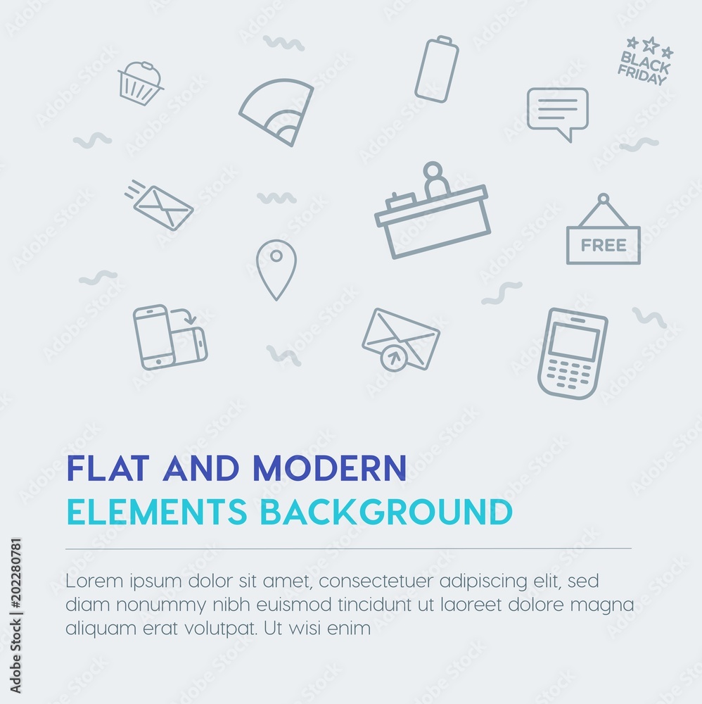 mobile, email, shopping outline vector icons and elements background concept on grey background.Multipurpose use on websites, presentations, brochures and more mobile, email, shopping outline vector icons and elements background concept on grey background.Multipurpose use on websites, presentations, brochures and more