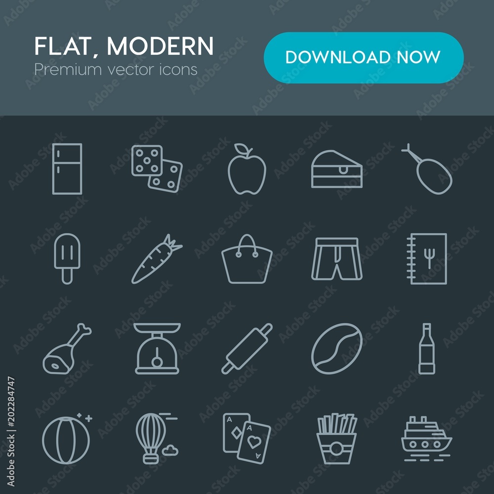 Modern Simple Set of food, drinks, travel Vector outline Icons. Contains such Icons as bottle, water, air, beverage, summer, game, bean and more on dark background. Fully Editable. Pixel Perfect Modern Simple Set of food, drinks, travel Vector outline Icons. Contains such Icons as bottle, water, air, beverage, summer, game, bean and more on dark background. Fully Editable. Pixel Perfect