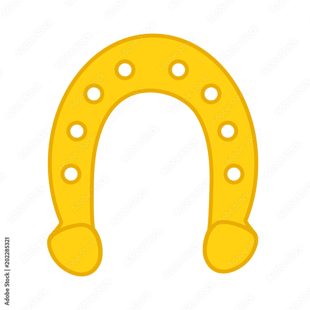 golden horseshoe icon, cartoon silhouette , stock vector illustration golden horseshoe icon, cartoon silhouette , stock vector illustration