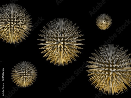 3d rendering Virus bacteria cells background