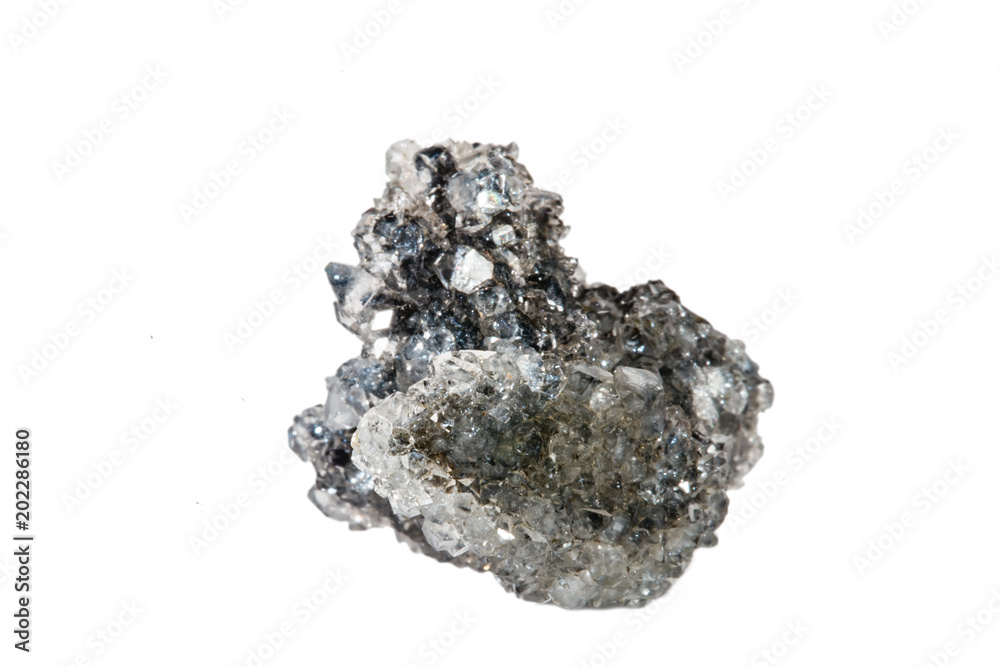 Macro shooting of natural gemstone. Raw mineral apophyllite. Isolated object on a white background. Macro shooting of natural gemstone. Raw mineral apophyllite. Isolated object on a white background.