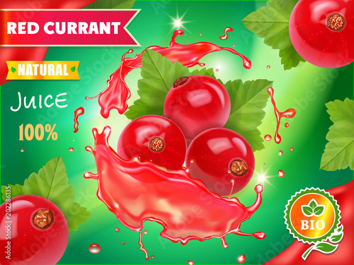 Red currant juice advertising package design