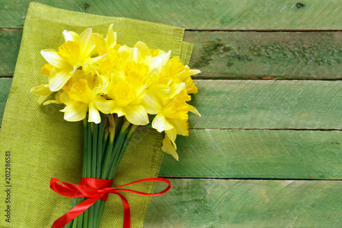 Fototapeta Naklejka Na Ścianę i Meble -  bouquet spring yellow flowers daffodils
