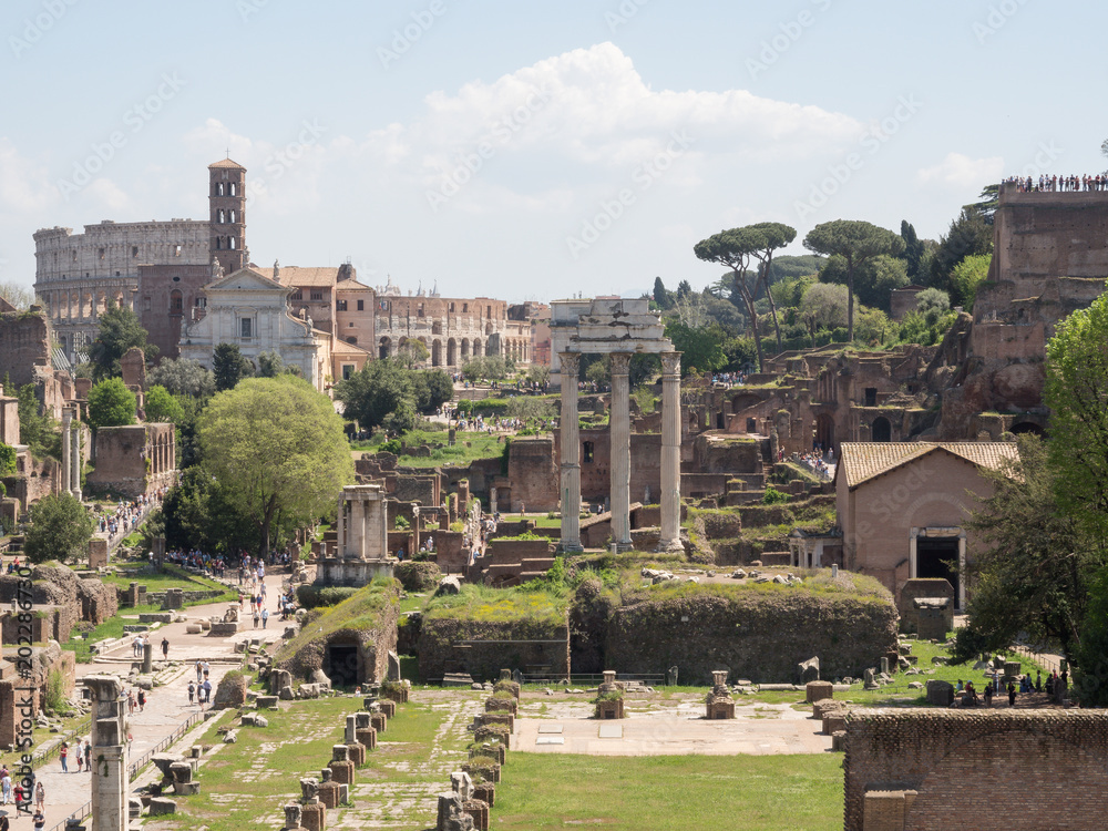 21 april 2018, Forum Romanum, Fori romani, ancient site of antique city of Rome, in Rome near Palatino hill
