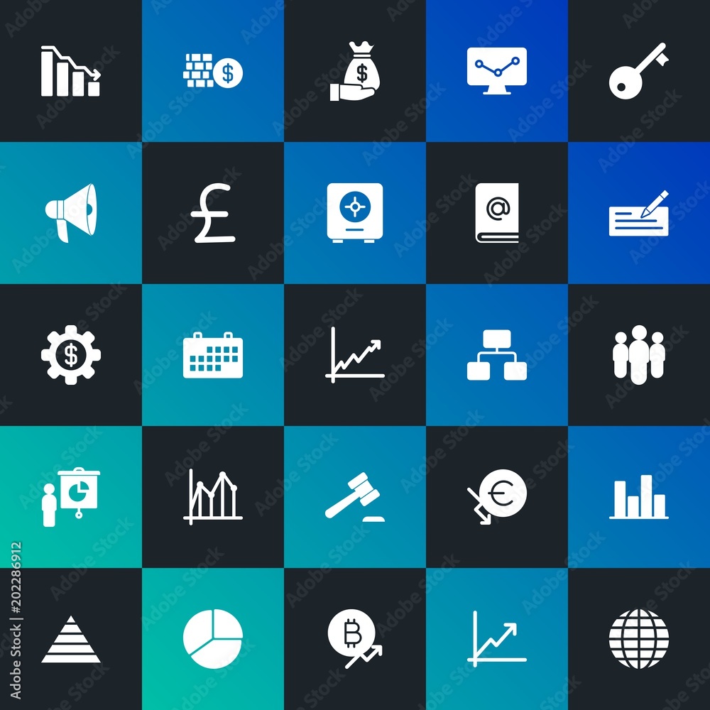 Modern Simple Set of business, money, charts Vector fill Icons. Contains such Icons as speaker, graph, currency, pie, day and more on dark and gradient background. Fully Editable. Pixel Perfect. Modern Simple Set of business, money, charts Vector fill Icons. Contains such Icons as speaker, graph, currency, pie, day and more on dark and gradient background. Fully Editable. Pixel Perfect.