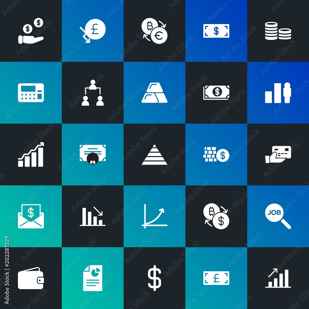 Modern Simple Set of business, money, charts Vector fill Icons. Contains such Icons as bitcoin, euro, job, diploma, find and more on dark and gradient background. Fully Editable. Pixel Perfect. Modern Simple Set of business, money, charts Vector fill Icons. Contains such Icons as bitcoin, euro, job, diploma, find and more on dark and gradient background. Fully Editable. Pixel Perfect.