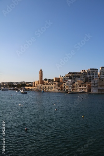Dusk in Marsaskala at the Mediterranean Sea, Malta 