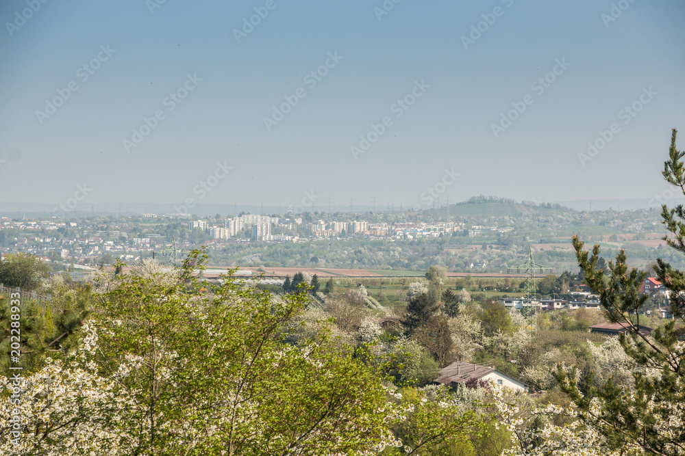 Urban view down the valley