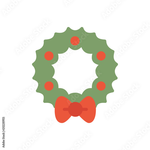 Wreath christmas icon vector flat