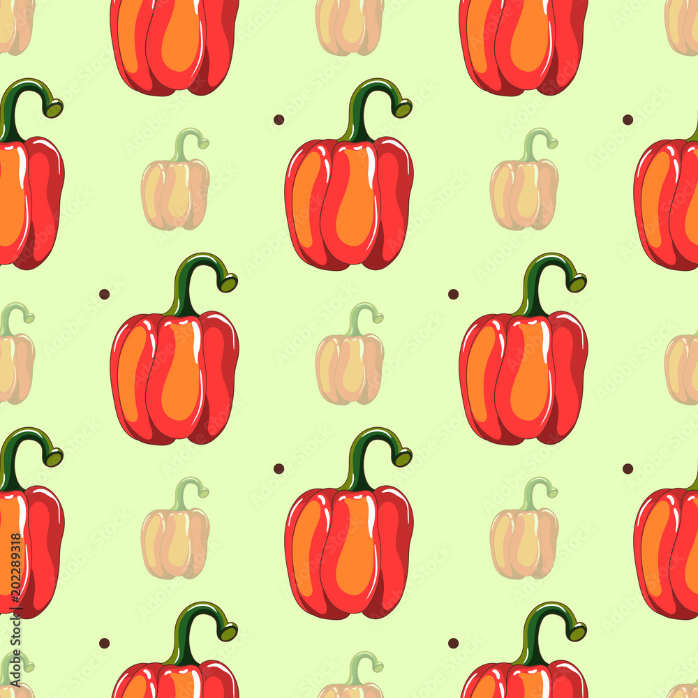 Red Pepper Seamless Pattern Red Pepper Seamless Pattern