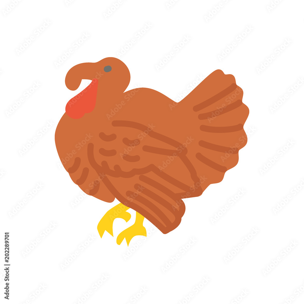 Turkey thanksgiving day flat icon vector Turkey thanksgiving day flat icon vector