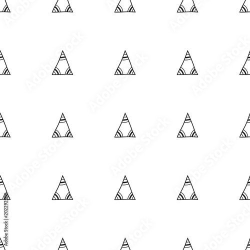 Triangles. Black and white seamless pattern. Geometric, abstract background for covers, textile. Doodle shapes.