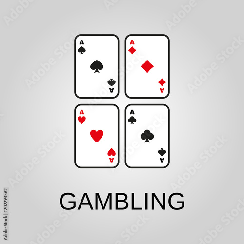 Gambling icon. Gambling symbol. Flat design. Stock - Vector illustration