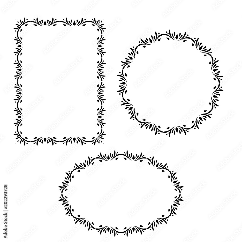 Vector set of decorative frames. Vector set of decorative frames.