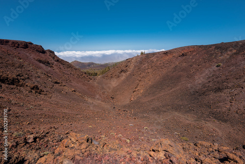 Volcanic crater Samara mountain in teide national park, Tenerife, canary islands, Spain.