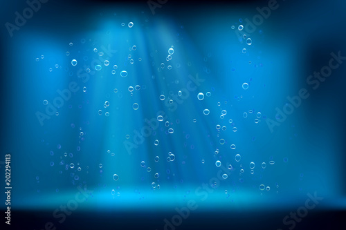 Sun rays underwater. Vector illustration.