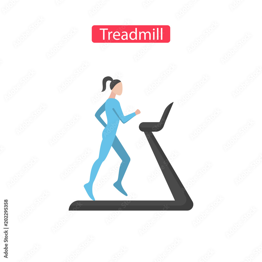 Treadmill fitness flat icons Treadmill fitness flat icons