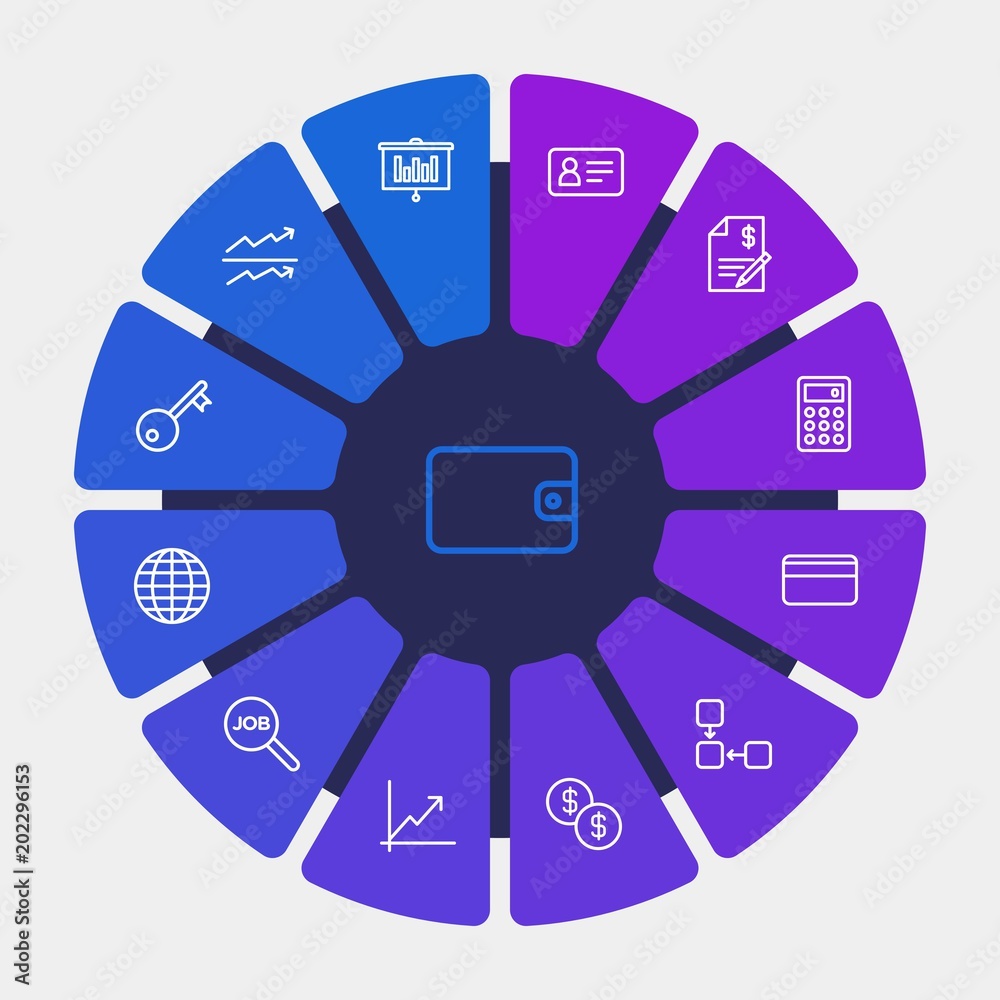 business, money, charts Infographic Circle outline Icons Set. Contains such Icons as search, graphic, online, leather, business, purse, map, world, id, and more. Fully Editable. Pixel Perfect business, money, charts Infographic Circle outline Icons Set. Contains such Icons as search, graphic, online, leather, business, purse, map, world, id, and more. Fully Editable. Pixel Perfect