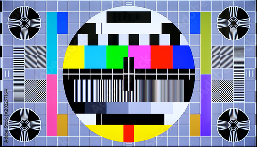 TV multi colored test pattern for digital television photo