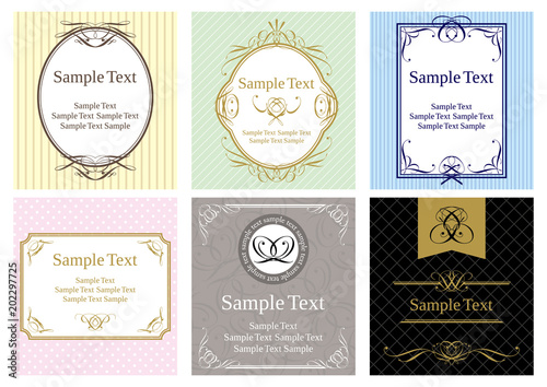 カラフルガーリーアンティークフレーム素材 Stock ベクター Adobe Stock