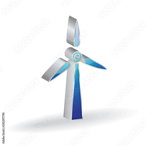 Windmill 3d Glossy Vector Icon Design