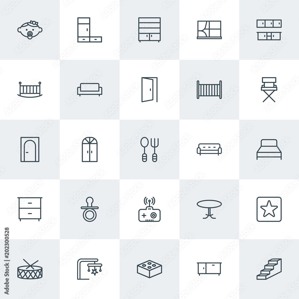 Modern Simple Set of furniture, kids and toys Vector outline Icons. Contains such Icons as home, house, success, cute, cube, wardrobe and more on white background. Fully Editable. Pixel Perfect. Modern Simple Set of furniture, kids and toys Vector outline Icons. Contains such Icons as home, house, success, cute, cube, wardrobe and more on white background. Fully Editable. Pixel Perfect.