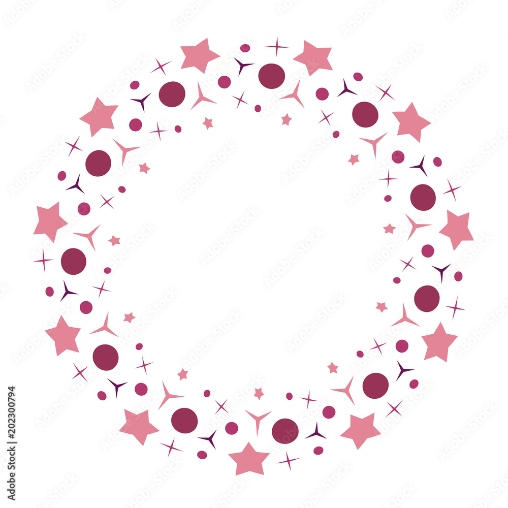 Vector stars and circles wreath.