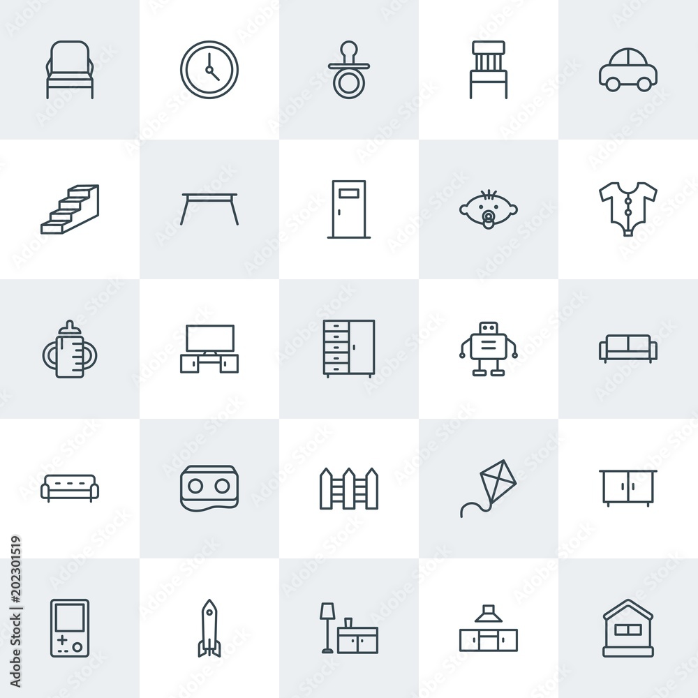 Modern Simple Set of furniture, kids and toys Vector outline Icons. Contains such Icons as furniture, controller, spaceship, nipple, tv and more on white background. Fully Editable. Pixel Perfect. Modern Simple Set of furniture, kids and toys Vector outline Icons. Contains such Icons as furniture, controller, spaceship, nipple, tv and more on white background. Fully Editable. Pixel Perfect.